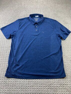 Tommy Bahama Island Zone Golf Shirt Men Extra Large XL Navy Blue Breathable Golf